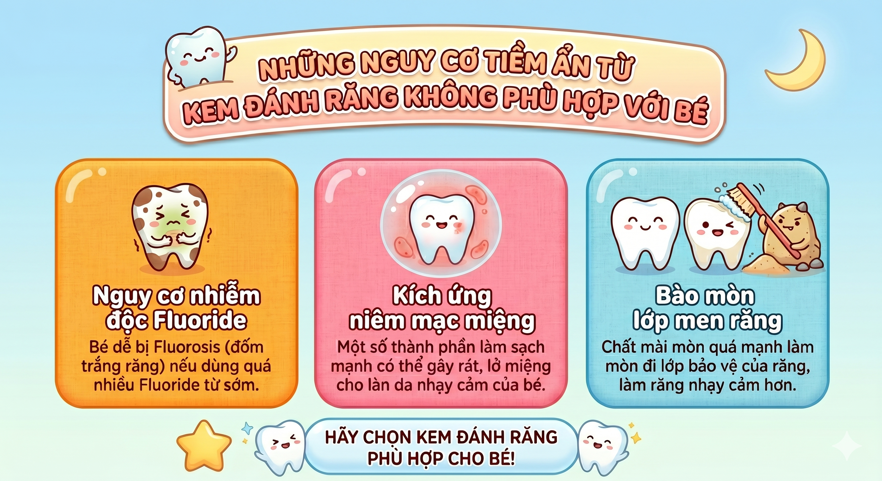 Lý do bé phải dùng kem đánh răng cho trẻ em
